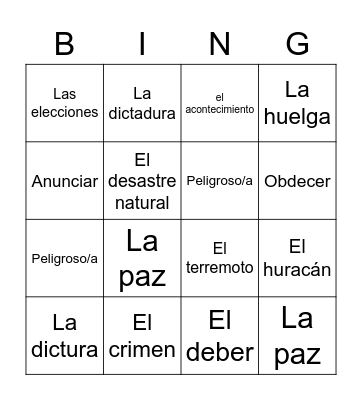 La LOTERÍA! Bingo Card