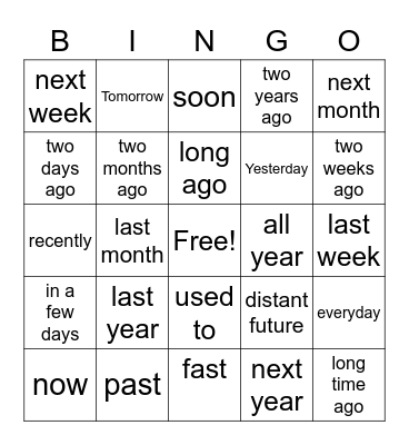 ASL Timeline Bingo Card