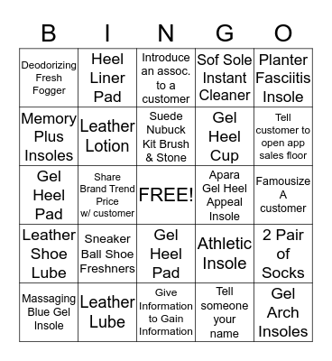Accessory Bingo Card