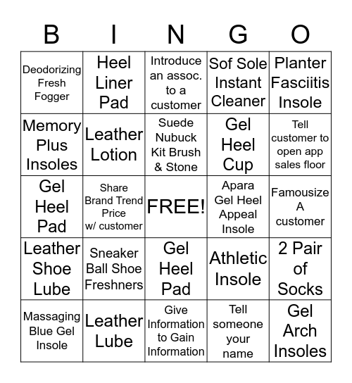 Accessory Bingo Card