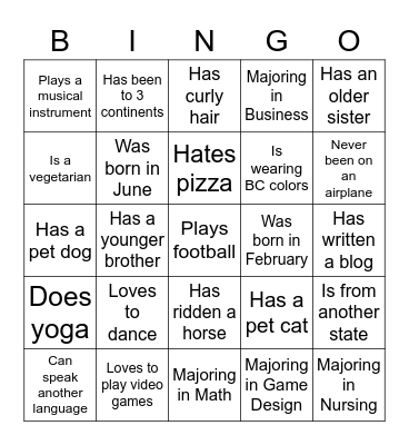 Human Bingo Card