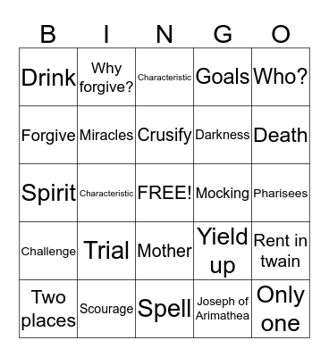 Atonement BINGO! Bingo Card