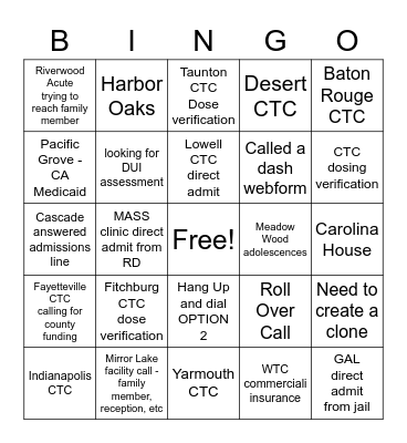 ASC #1 Bingo Card