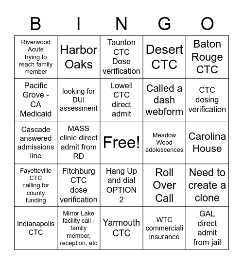 ASC #1 Bingo Card