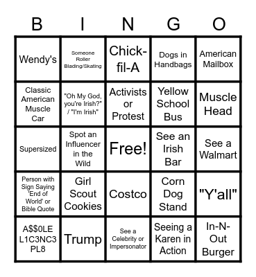 West Coast Crew Bingo Card