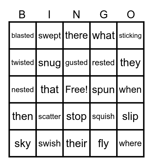 Seed Scatter Bingo Card