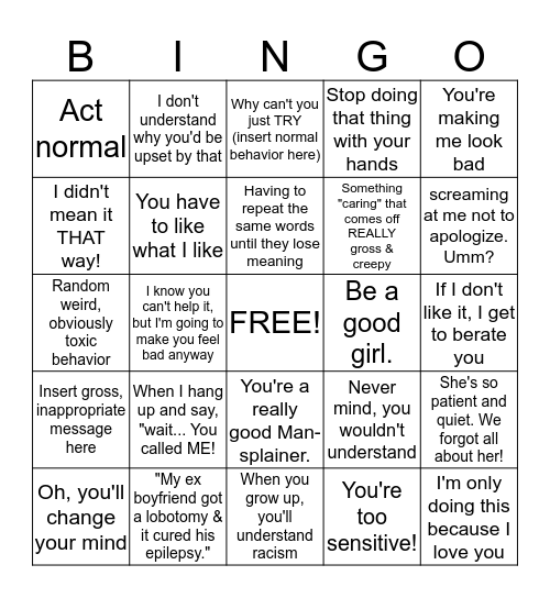 Let's Play Bingo!  Bingo Card