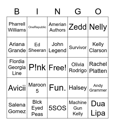 Back to School - Apple Music Bingo Card