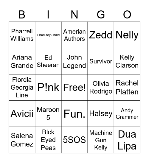 Back to School - Apple Music Bingo Card