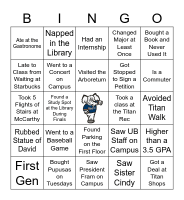 CSUF Bingo Card