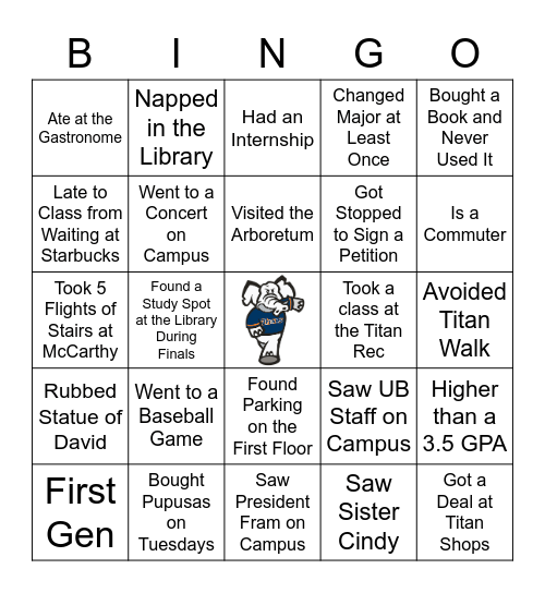 CSUF Bingo Card