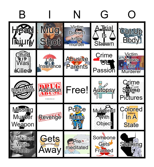 Murder Bingo Card