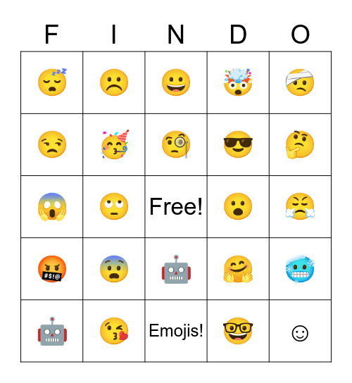 Emojis! Bingo Card
