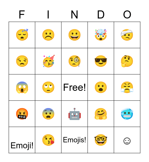 Emojis! Bingo Card