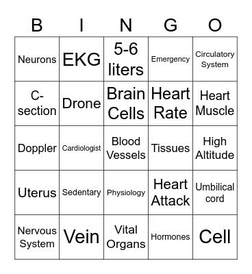 UPDATED: Medical Terminology - Human: The World Within_Pulse (Cardiovascular System) Bingo Card