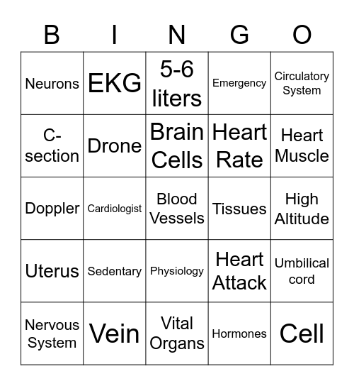 UPDATED: Medical Terminology - Human: The World Within_Pulse (Cardiovascular System) Bingo Card