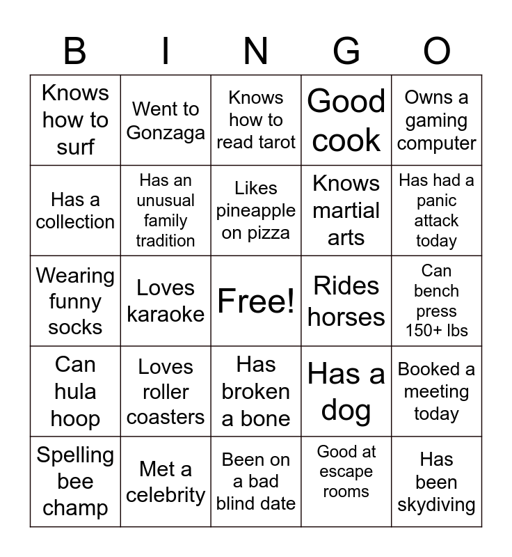 Farewell Bingo Card