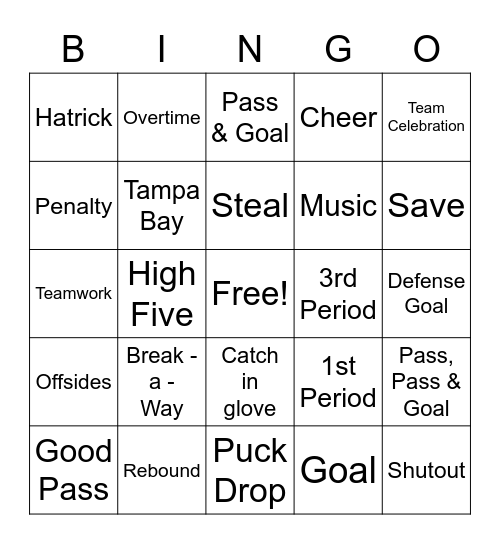 HOCKEY Bingo Card