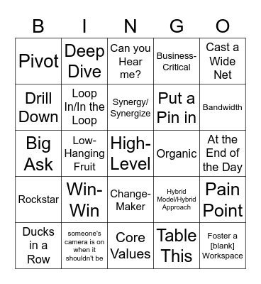 Meeting Bingo Card