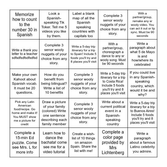 Bingo Card