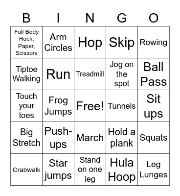 FITNESS BINGO Card
