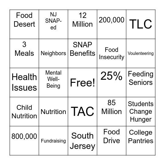 CFBNJ Bingo Card