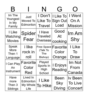 Rainbow Know-Ya Bingo Card