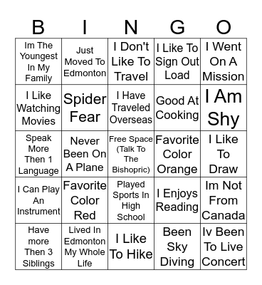 Rainbow Know-Ya Bingo Card