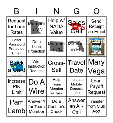 Call Center Bingo Card