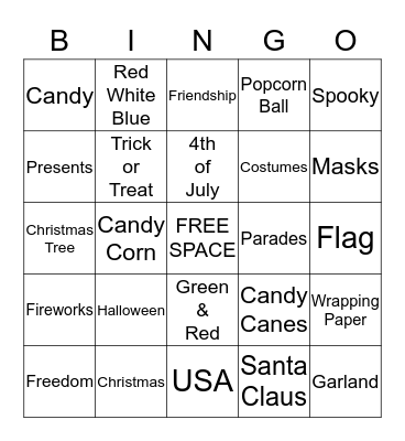 HOLIDAY BINGO Card