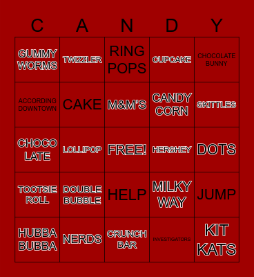 Candy & Dessert! Bingo Card