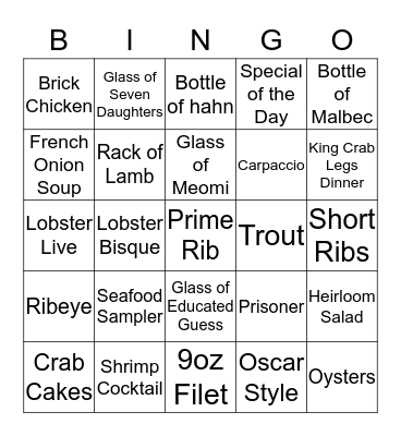 Timberline Bingo Card