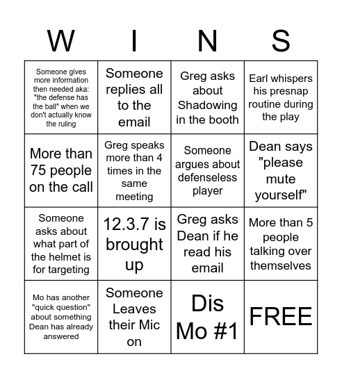Replay Bingo Card