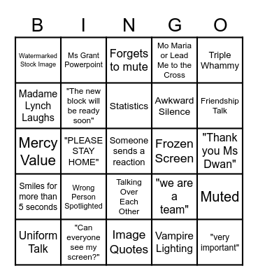 Assembly 2022 Bingo Card