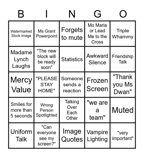 Assembly 2022 Bingo Card