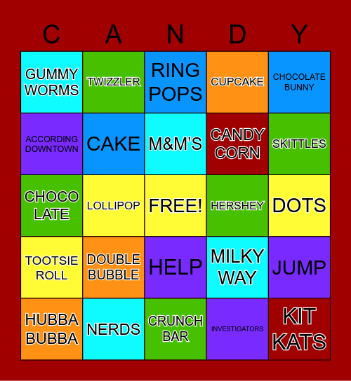 Candy & Dessert! Bingo Card