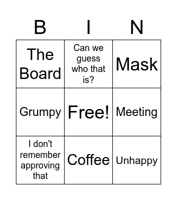 BF Word Bingo Card