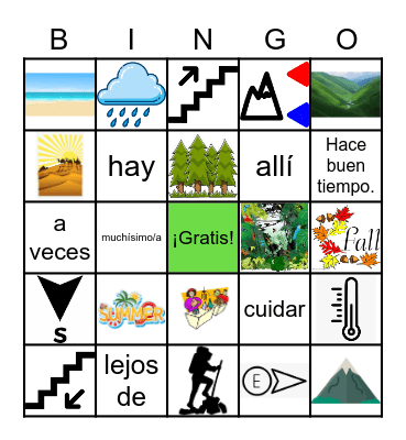 U6 ASD1 El tiempo y ASD2 Las actividades Bingo Card