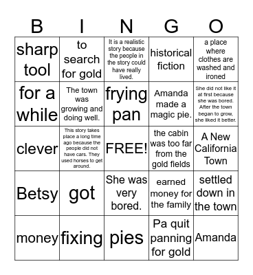 Boom Town Bingo Card
