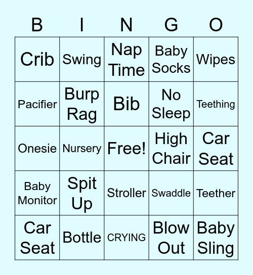 Baby Bingo Card