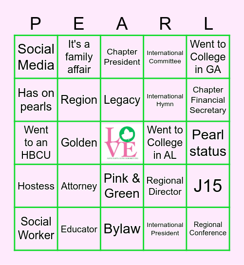 AKA Bingo Card