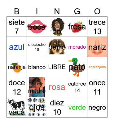 SPANISH REVIEW Bingo Card