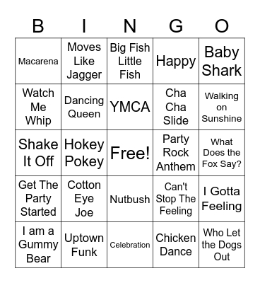 Disco Bingo Card