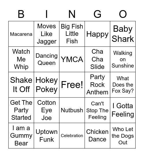 Disco Bingo Card