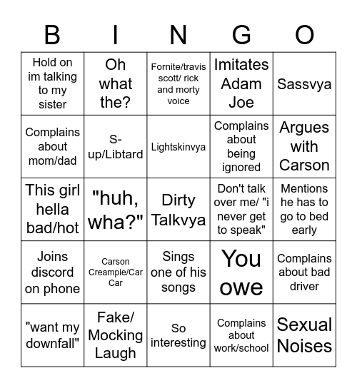 Bhav Bingo Swag Bingo Card