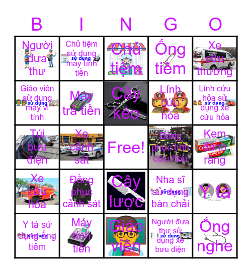 ____ Sử Dụng ___ Bingo Card