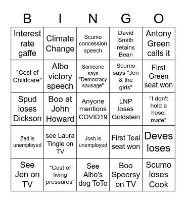 #BIN NIGHT 2022 Bingo Card
