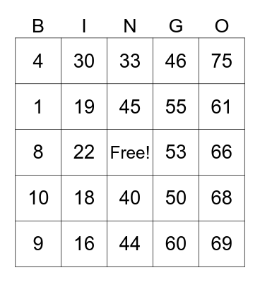 Elizabeth Atienza Bingo Card