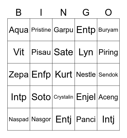 Lyn Bingo Card