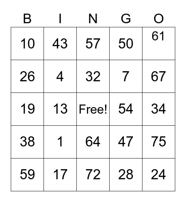 Dhang Agustin Bingo Card